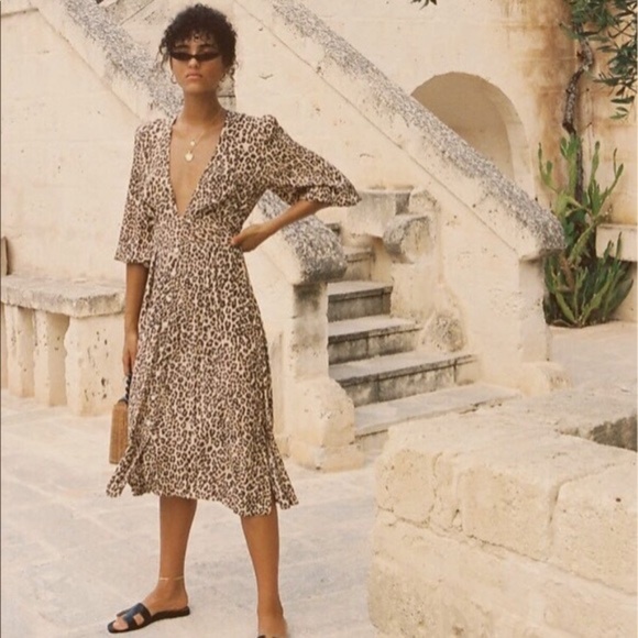 Faithfull the Brand | Dresses | Marie Louise Midi Dress Mila Animal Print |  Poshmark